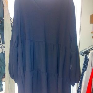 Black Long Sleeve Flattering Dress